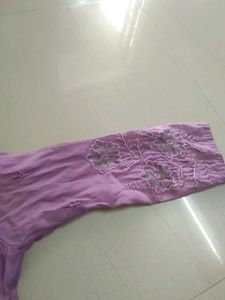 Purple Embroidered Kurta  set suit