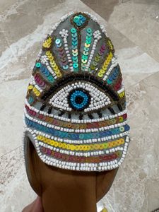 Beaded Evil Eye Mules