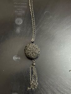 Silver-Tone Mesh Locket Necklace