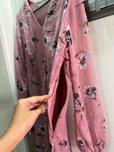 Chic Floral Pink Maxi Dress