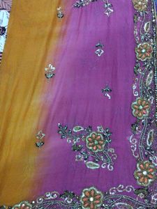 Embroidered Ombre Saree