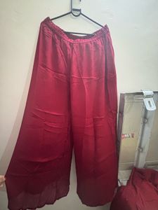 Maroon Embroidered Kurta Set with Palazzo
