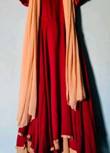 Elegant Red Kurta Set with Dupatta