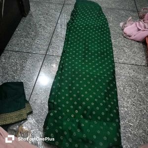 Elegant Emerald Green Saree with Silver.  special
