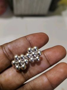 925 Silver Flower Ball Earrings