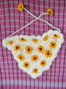 Sunflower crochet bandana 😄