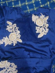 Elegant Blue Embroidered gown
