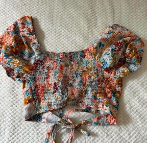Floral Print Crop Top
