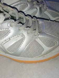 Stylish Silver &amp; White Sneakers