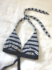 Navy Striped Bikini Top