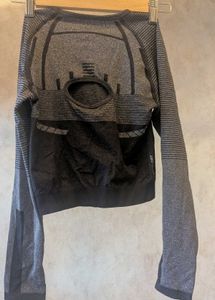 HRX Gray Striped Top