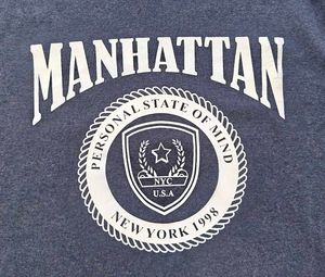 Navy Manhattan Graphic Crop T-Shirt