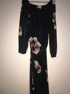 Flowy Floral Print Maxi Dress