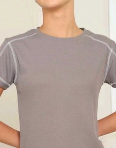 Casual Grey T-Shirt with White Stitching