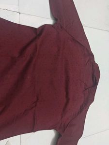 Maroon Printed Men's Shirt