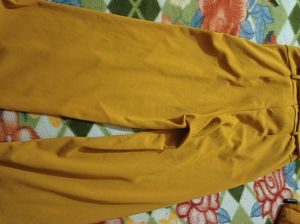 A Wide Legs Mustard Yellow Trouser