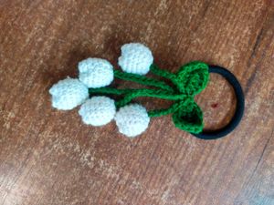 Handmade Crochet Flower Hair Tie