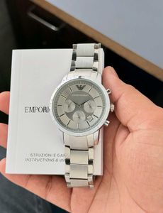 Emporio Armani Silver Chronograph Watch