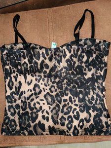 Leopard Print Corset Top