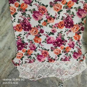 Floral Knot-Front Top