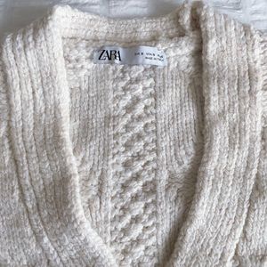Zara Cream Cable Knit Cardigan