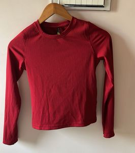 Red Long Sleeve Top