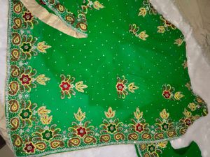 Green Embellished Saree with blouse