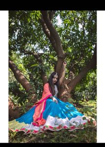 Vibrant Blue Ethnic Skirt