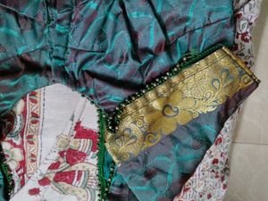Elegant Teal Brocade Blouse