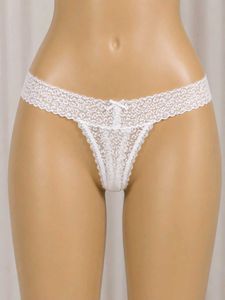 White Lace Thong