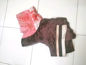 Peach N Cream Colour Saree