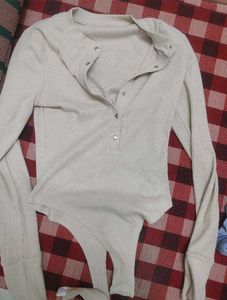 Savana Beige Ribbed Bodysuit
