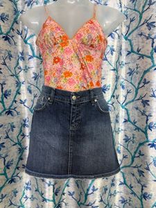 Victoria Beckam embellished Denim Skirt