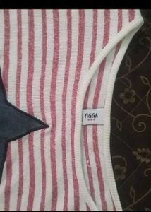 Y2k Striped Star Tee