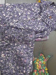 Beautiful Purple Floral Kurta Set