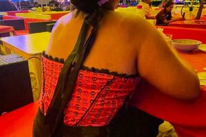 Stunning Red and Black Corset Top
