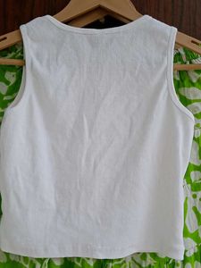 White Top &amp; Green Skirt Set