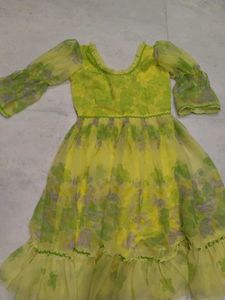 Yellow Floral Ruffle frock