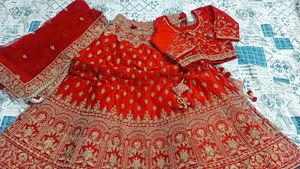 Red Embellished Bridal Lehenga Choli Set
