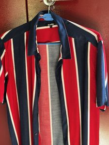 ZUDIO Men's Striped Short Sleeve Shirt