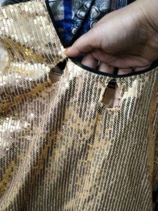 Black Golden Sequence Heavy Gown