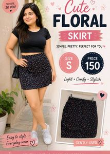 Cute Floral Mini Skirt