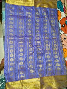 Elegant Lavender Banarasi Silk Saree-only saree