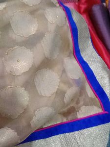 Blue Embroidered Saree