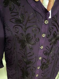 Embroidered Purple Kurta