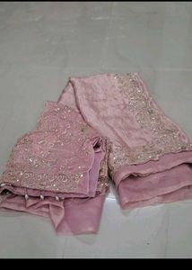 Beautiful light pink Saree with Blouse