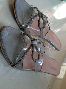 Sparkling Bow Heeled Sandals