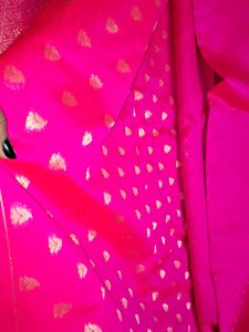 Banarasi Silk Pink Jacquard Saree With Blouse