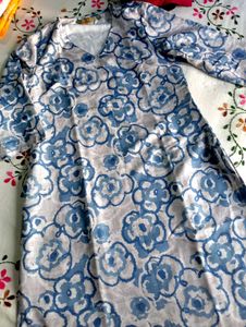 Blue Floral Print Kurta