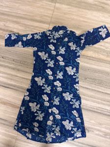Elegant Blue Floral Kurta Set